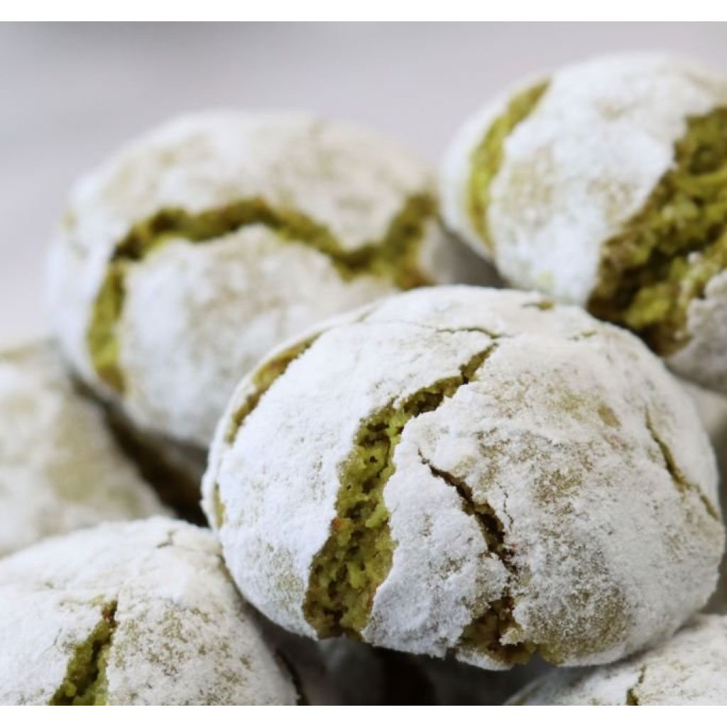 Sicilian shortbread almond cookies with pistachio - 500 gr (Envelopes individually packaged)