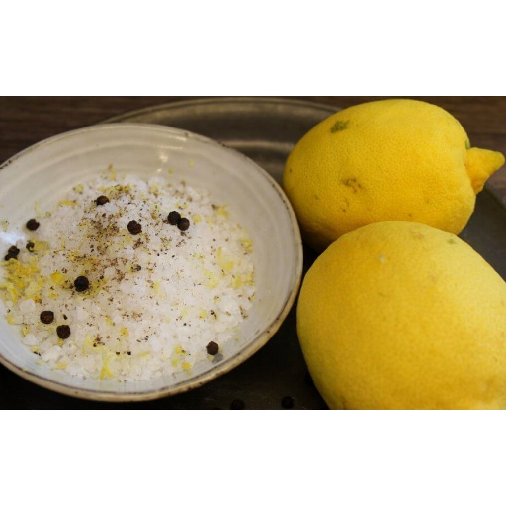 Salt flavored with sicilian lemon and pepper - 200 gr