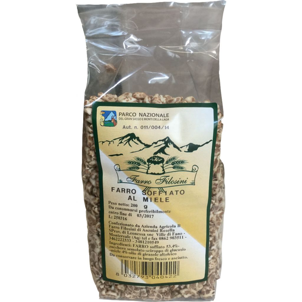 FARRO SOFFIATO AL MIELE - sacchetto 125 g Filosini