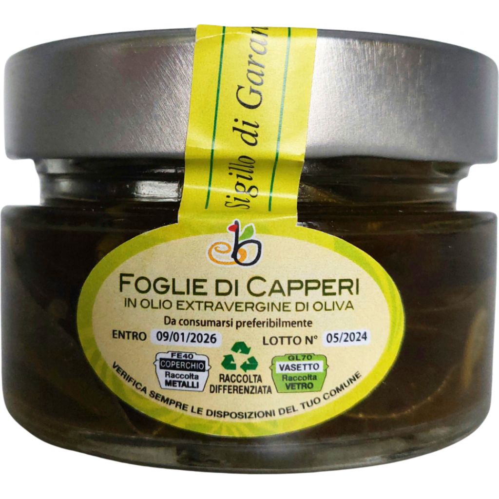 Foglie di cappero in olio extravergine vasetto 50g.