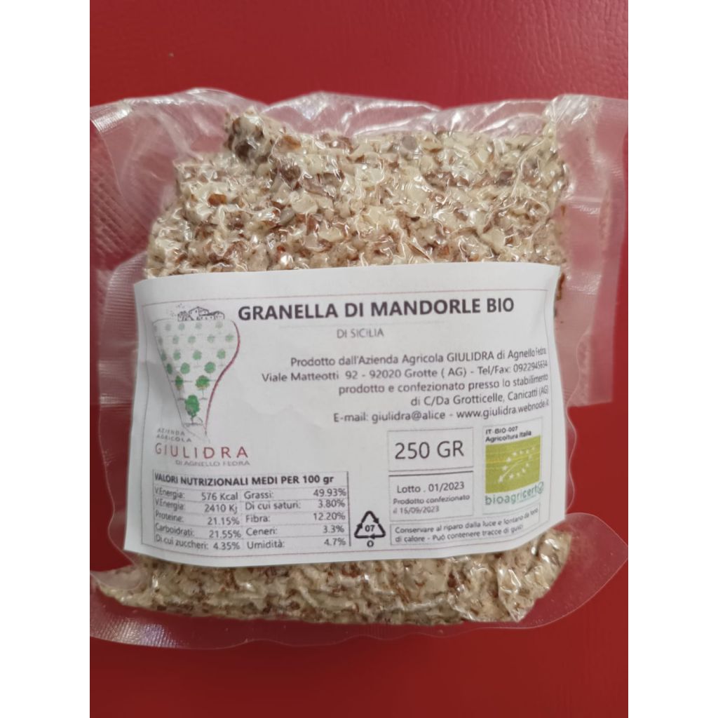 GRANELLA DI MANDORLE SICILIANE BIO 250 gr