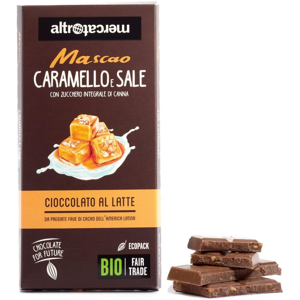 Cioccolato Mascao al latte con caramello e sale - bio - 80g