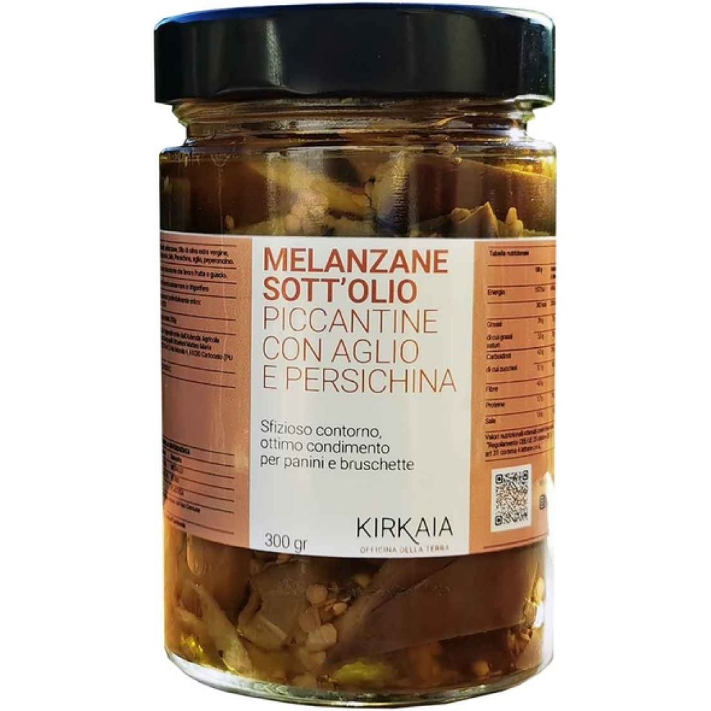 Melanzane  sott'olio alla persichina - marinate a freddo 300 g