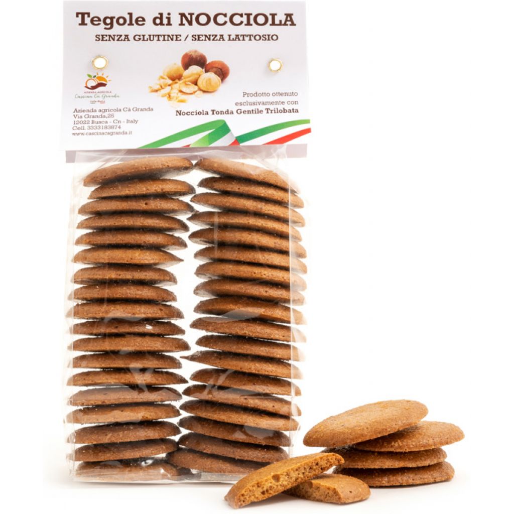 Tegole di nocciole Piemonte Igp senza glutine e lattosio