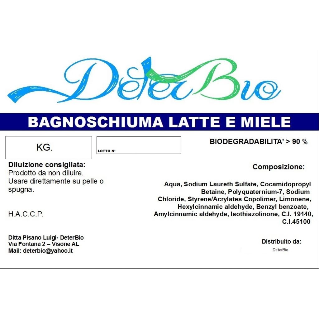 BAGNOSCHIUMA LATTE E MIELE KG. 5