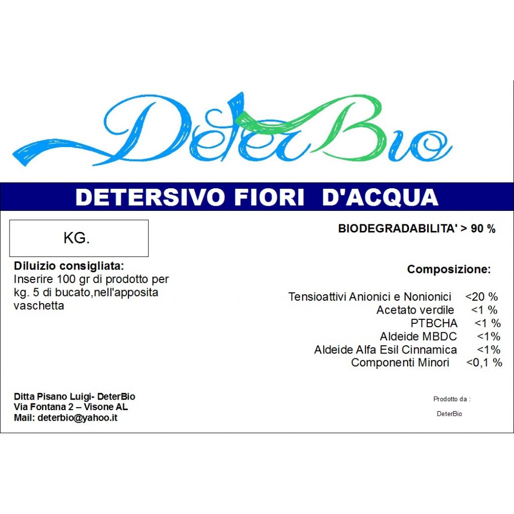 Detersivo bucato lavatrice fiori d'acqua kg. 10