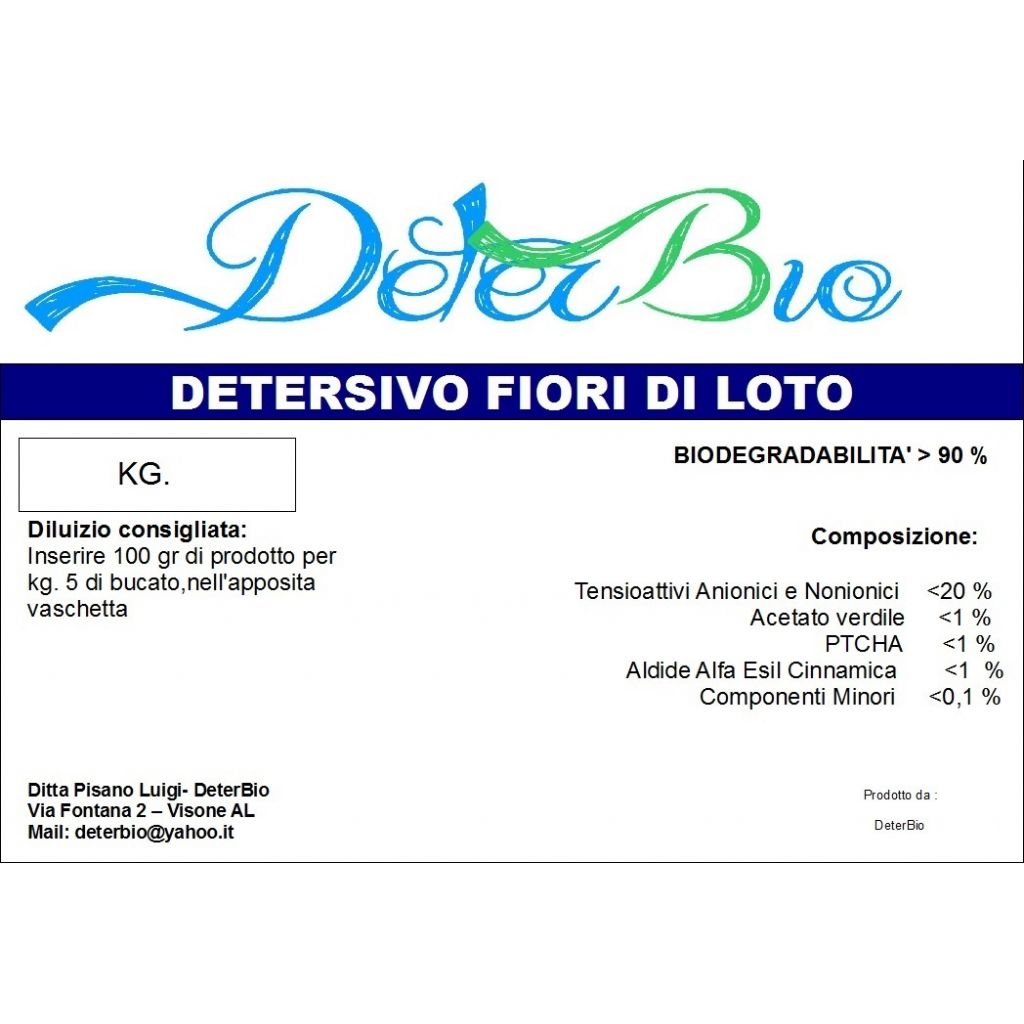 Detersivo bucato lavatrice fior di loto kg. 10