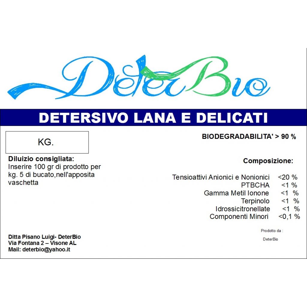 Detersivo bucato lavatrice lana e delicati kg. 10