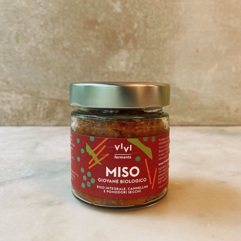 Miso giovane biologico. Riso, cannellini e pomodori