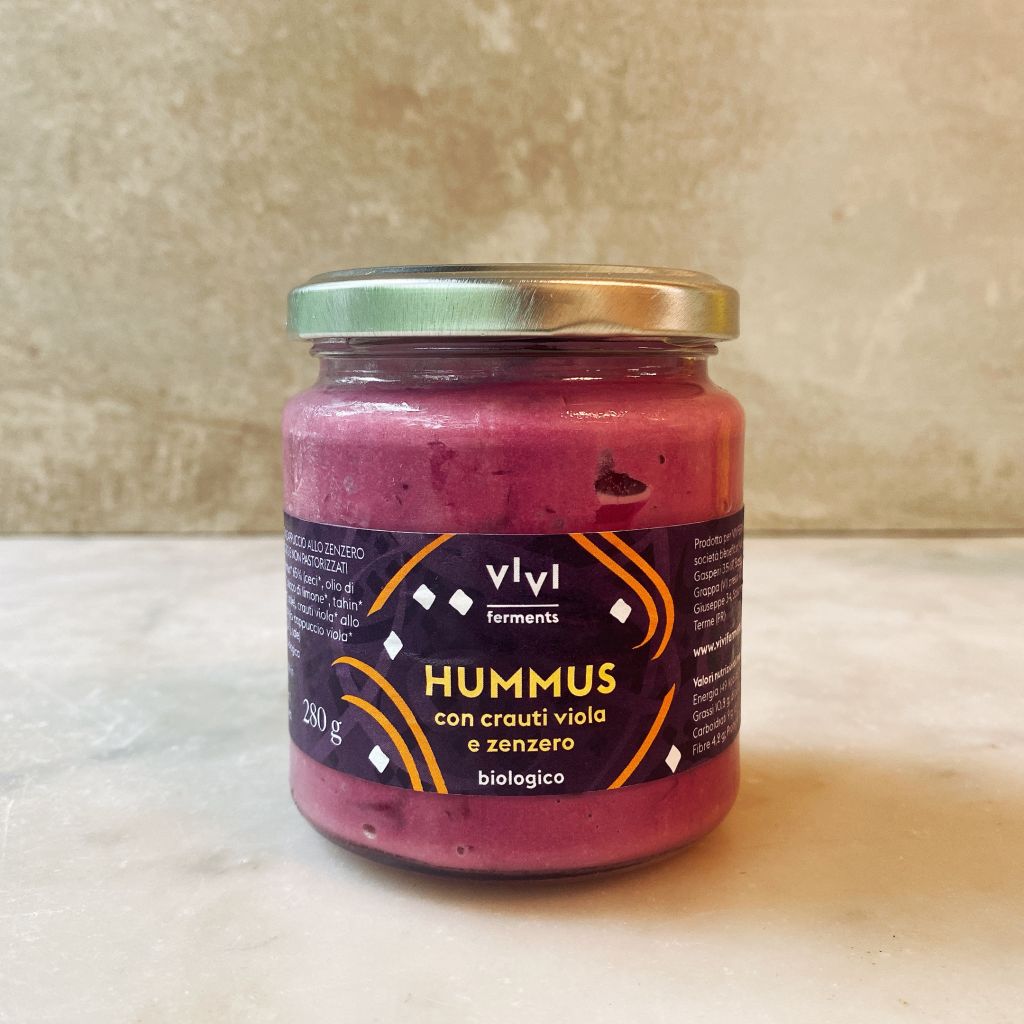 Hummus con crauti viola e zenzero biologico