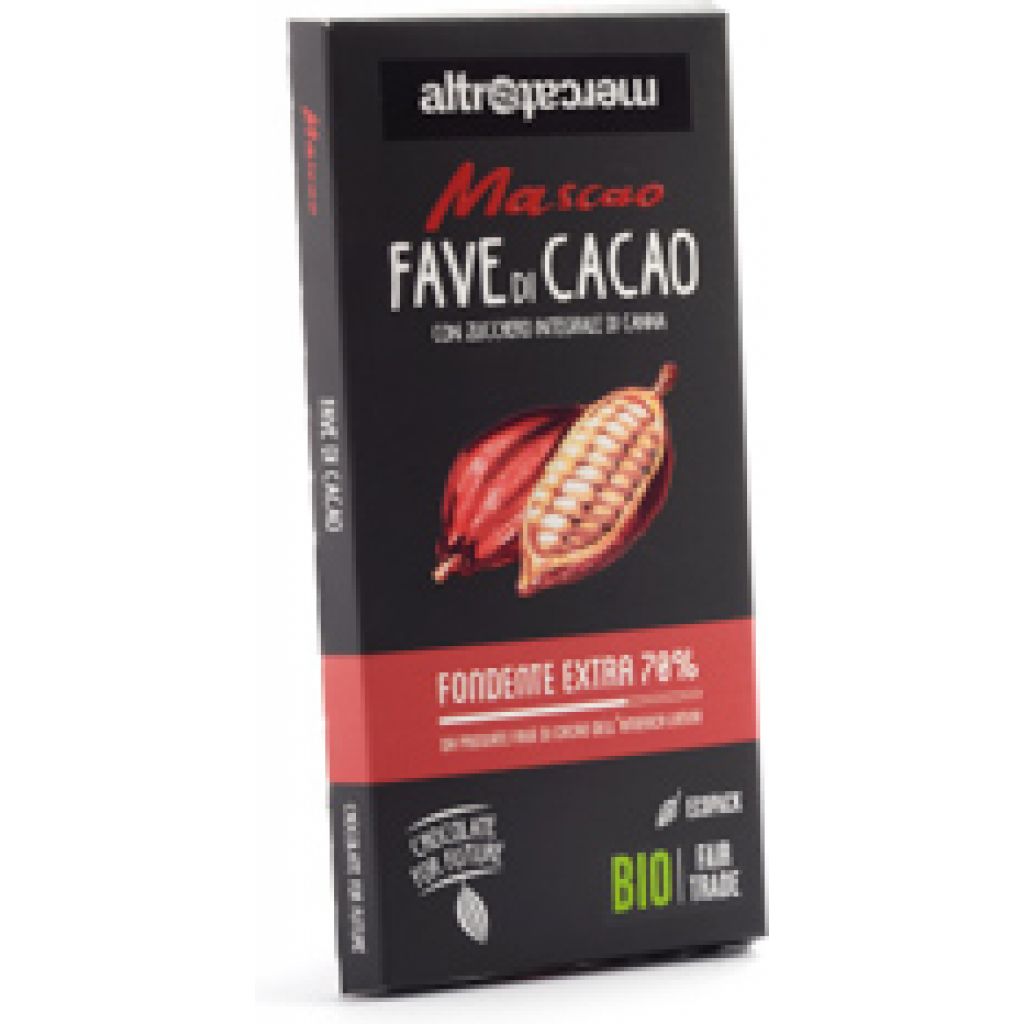 5408 cioccolato Mascao fondente extra con fave - bio 80g