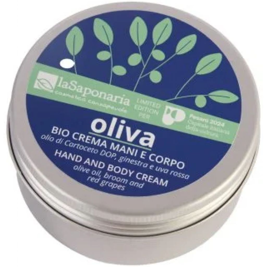 Oliva Bio crema mani e corpo all'olio di Cartoceto DOP, ginestra e uva rossa 75 ml